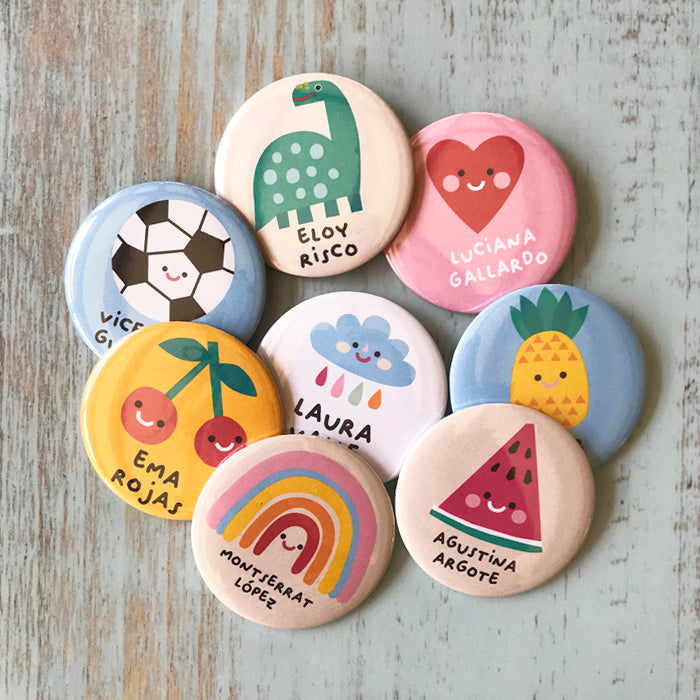 SET DE 6 CHAPITAS CON TU NOMBRE