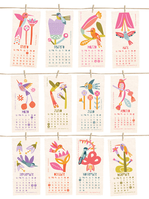 CALENDARIO DE TELA 2027 "PICAFLORES"