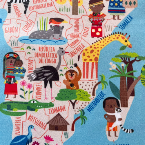 MAPA MUNDI DE TELA (103 X 70CM)