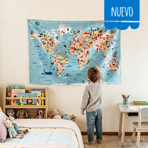 MAPA MUNDI DE TELA (103 X 70CM)